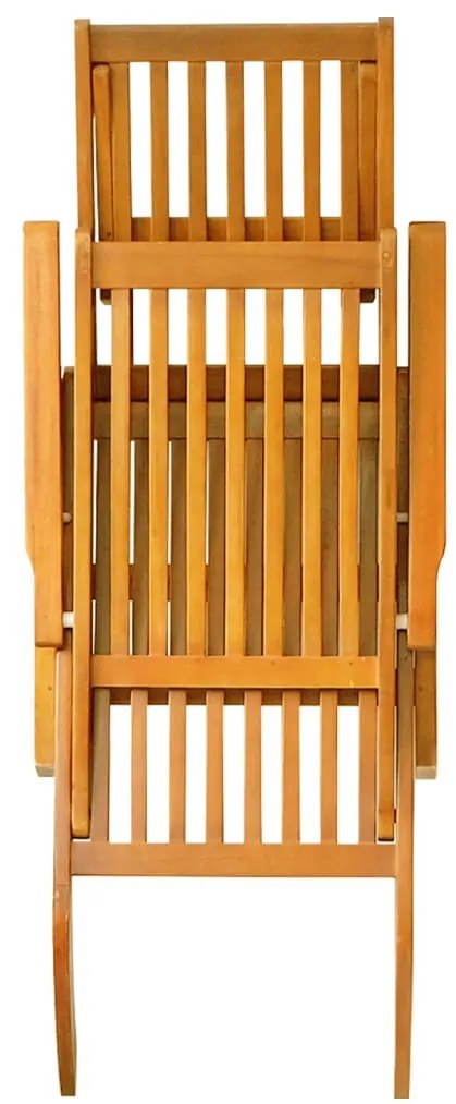 Tömör akácfa kültéri nyugágyak lábtartókkal és asztallal