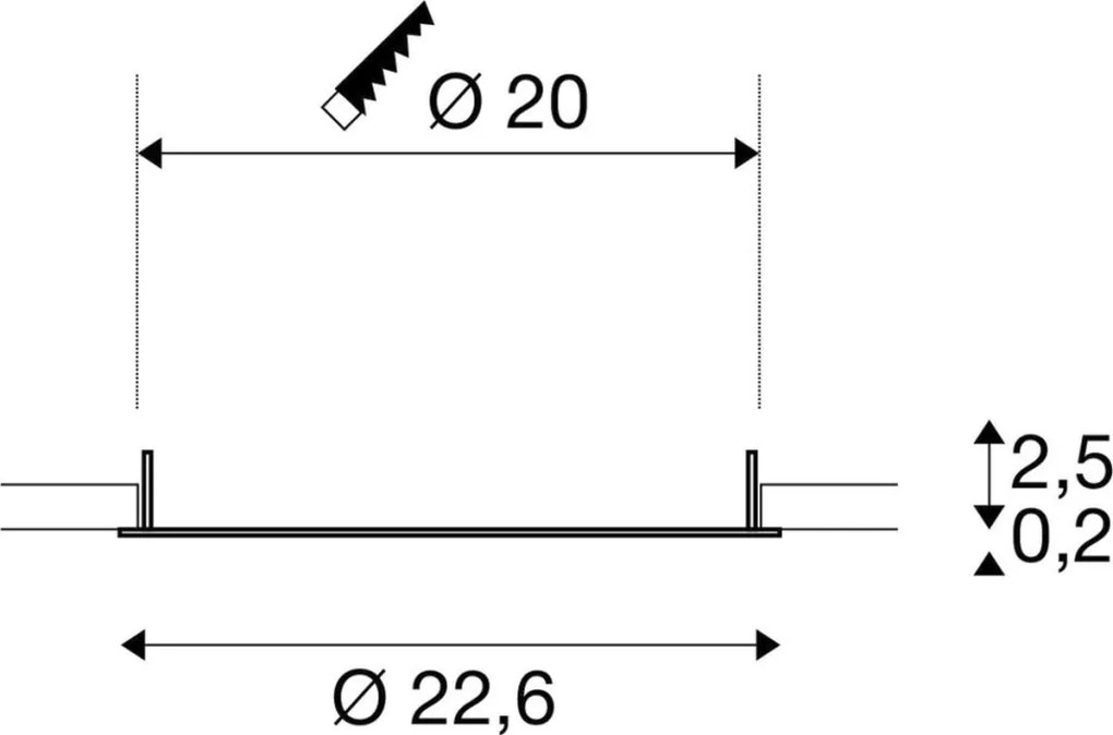 SLV DOWNLIGHT 1007487 Beépíthető spotlámpa