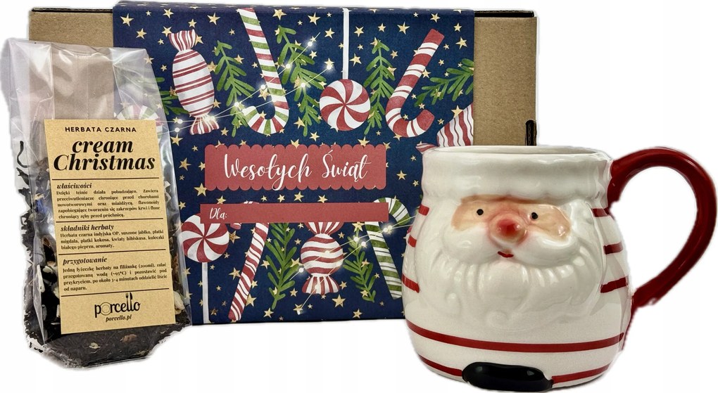 Karácsonyi ajándék szett Tea Bögre Mikulás Karácsonyi tea