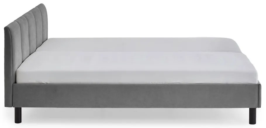Szürke kárpitozott franciaágy ágyrács nélkül 180x200 cm Joker – Meise Möbel