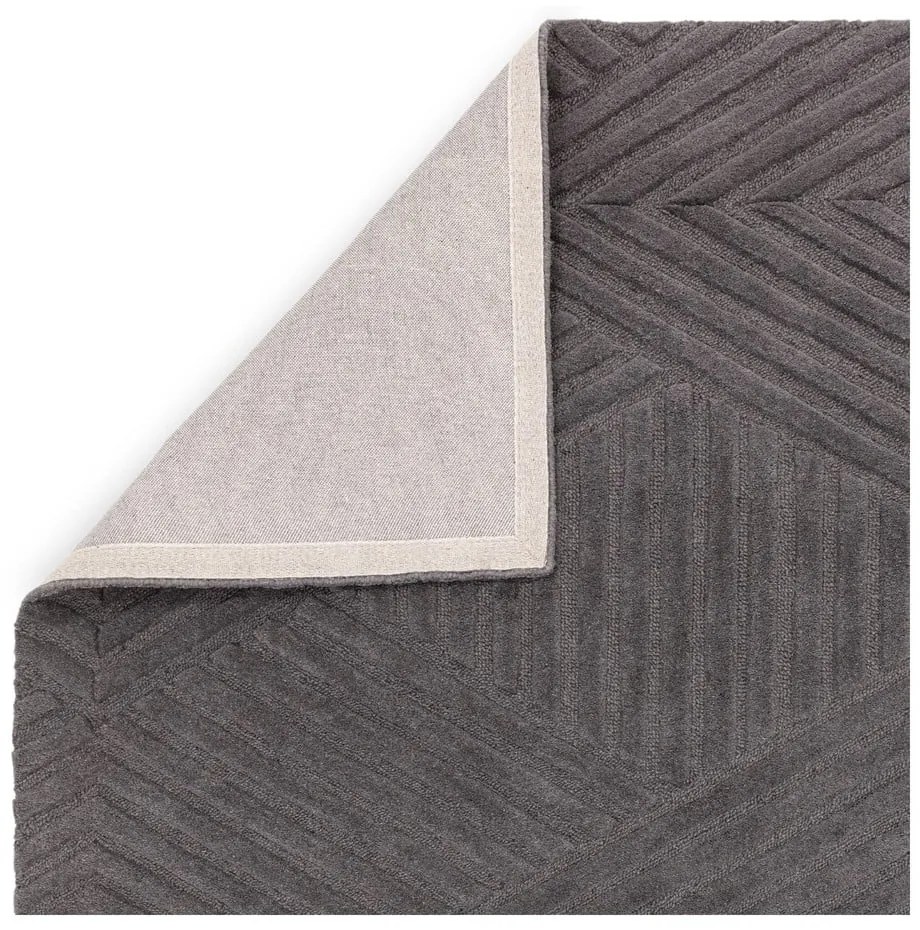 Antracitszürke gyapjú szőnyeg 200x290 cm Hague – Asiatic Carpets
