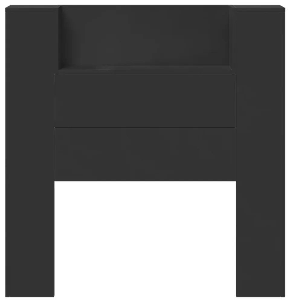 fekete áthidalószekrény LED-világítással 100 x 16,5 x 103,5 cm