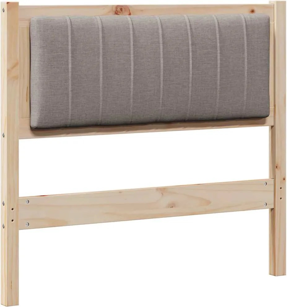 vidaXL Kárpitozott fejtámla fejtámlával Barna 90 cm Tömör fenyőfa