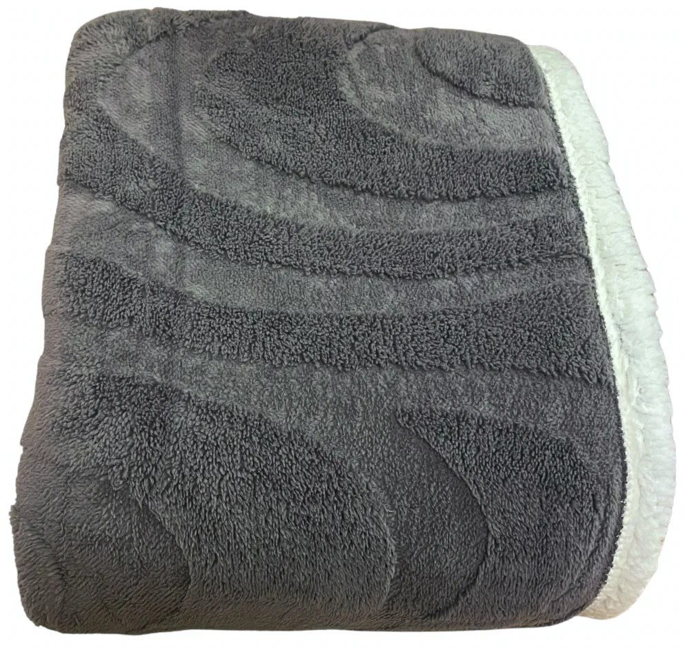 Sötétszürke mikroplüssből készült luxus báránytakaró 200x230cm TiaHome