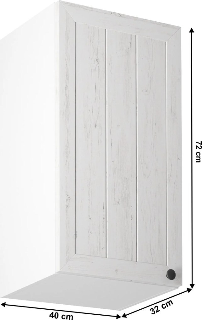 Felsőszekrény G40, balos, fehér/sosna andersen, PROVANCE