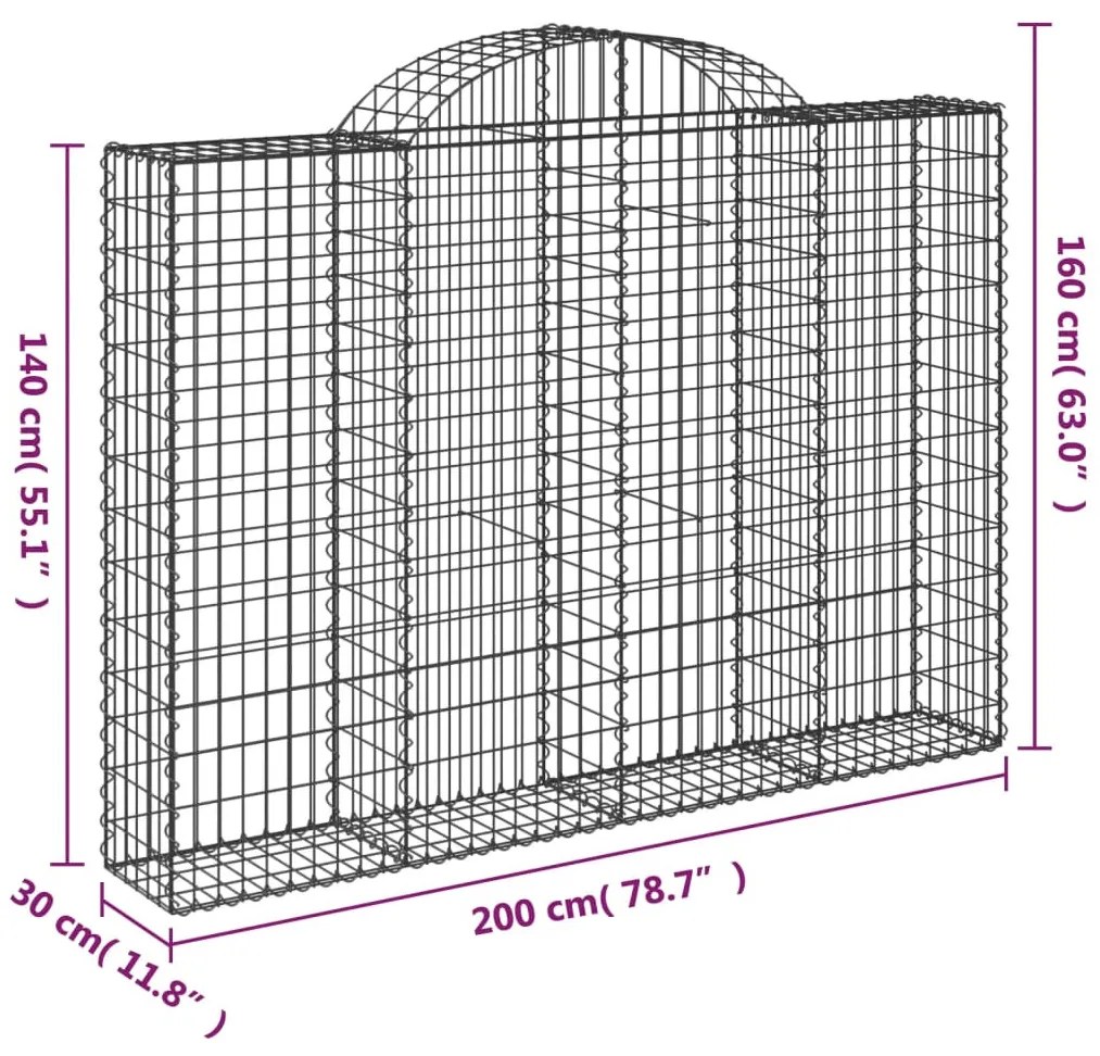 9 db íves horganyzott vas gabion kosár 200x30x140/160 cm