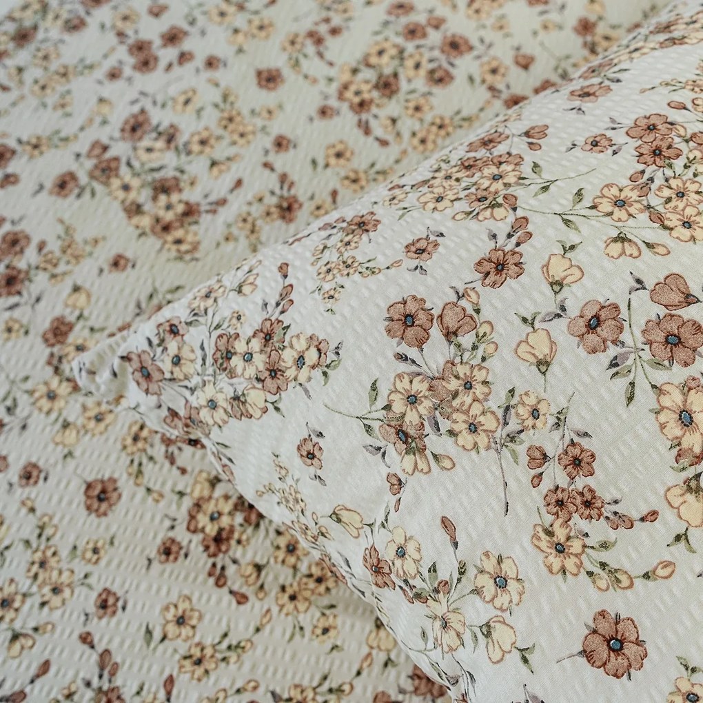 Kvalitex Krep lepedőhuzat Kvítí béžová, 220 x 200cm, 2x 70 x 90 cm, 220 x 200 cm, 2 db 70 x 90 cm