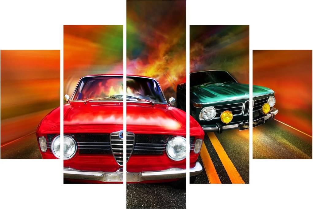 Kép - Retro versenyautók (150x105 cm)