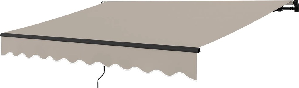 Outsunny Kézi Kihúzható Napernyő 360x220 cm Erkély Napernyő Alumínium Kerekkel 3 Kar és UV30+ Védelem Kültéri Roll-Up Napernyő | Aosom