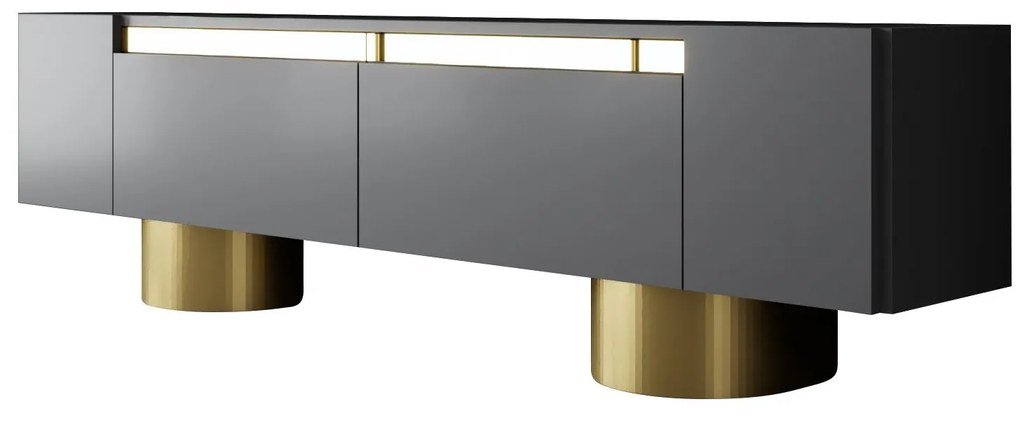 TV szekrény Bohem - Anthracite, Gold