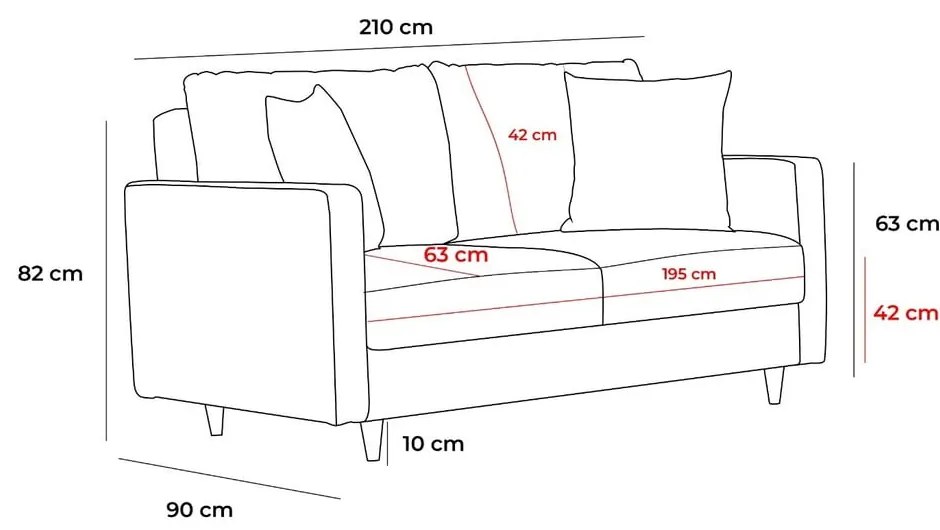 Világosbarna kanapé 210 cm Eva – Balcab Home