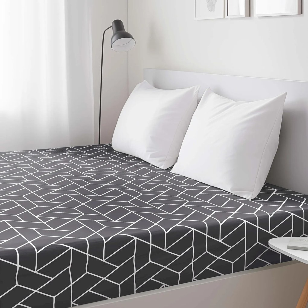 Goldea pamut gumis lepedő - mozaik minta, sötétszürke alapon 80 x 160 cm