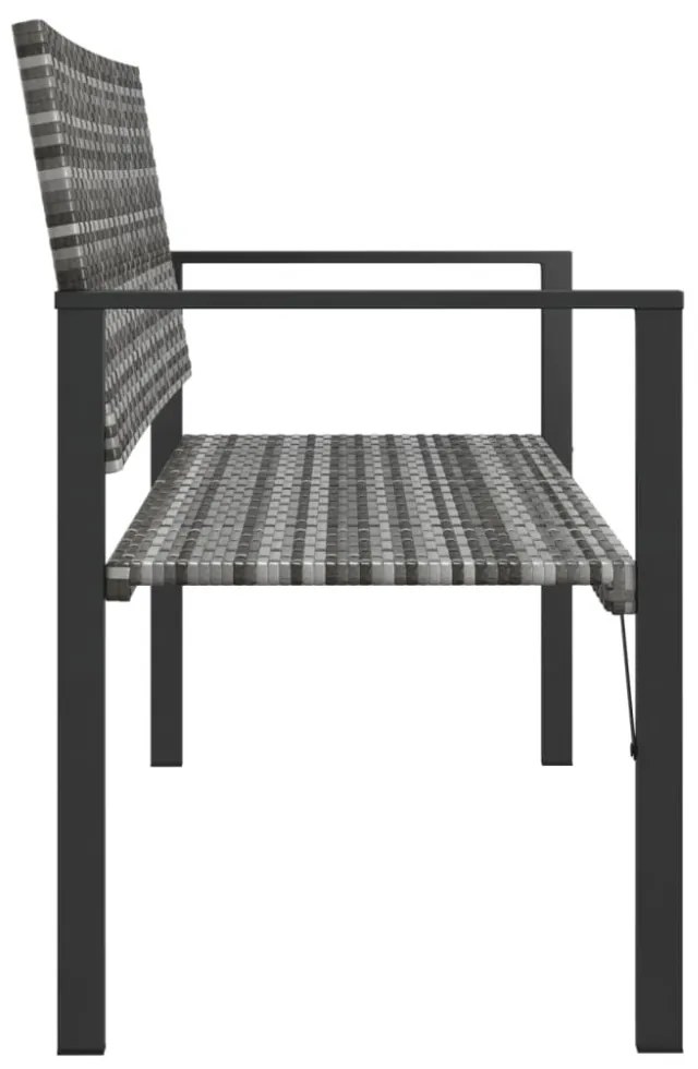2-személyes szürke polyrattan kerti pad