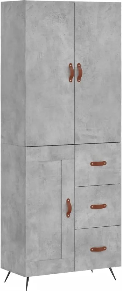 vidaXL betonszürke szerelt fa magasszekrény 69,5 x 34 x 180 cm