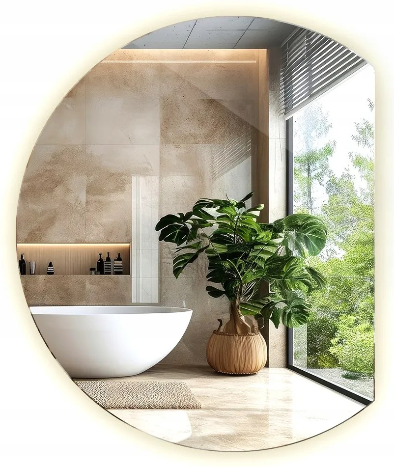 Modern led tükör fürdőszoba gardrób smink falra 74 x 90 cm