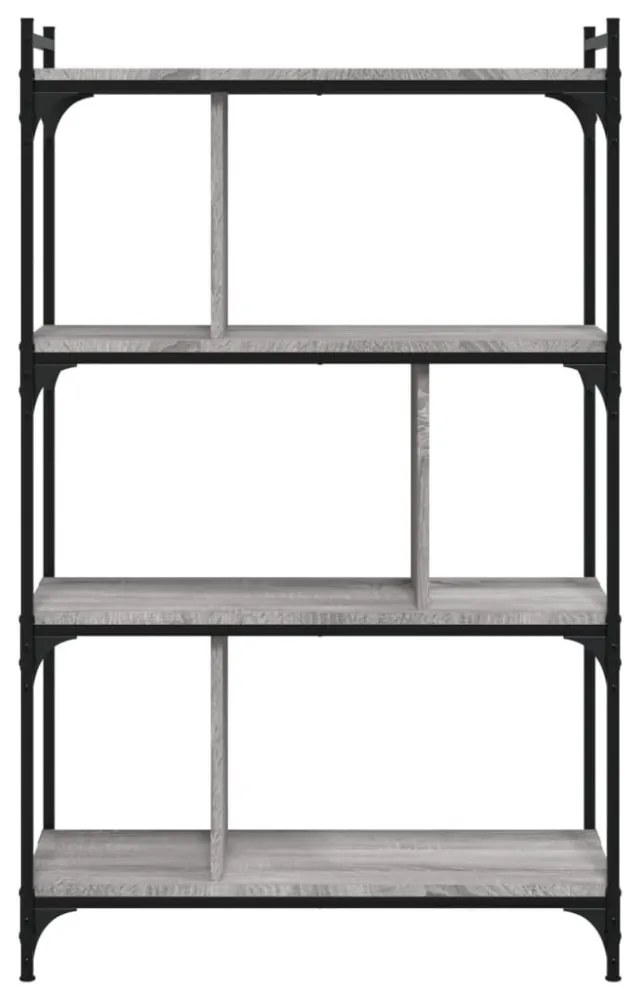 4 szintes szürke sonoma színű fa könyvespolc 76 x 32 x 123 cm