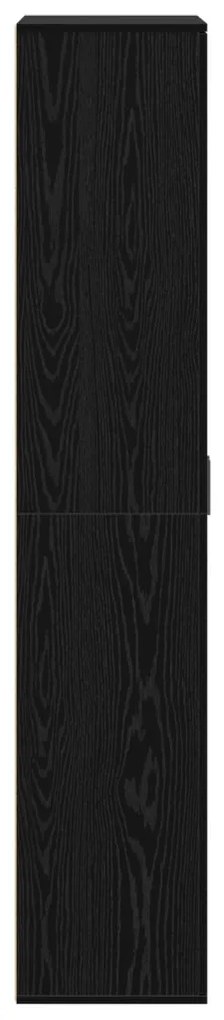 Magas Tároló Fekete Tölgy 80x35x180 cm Szerelt Fa