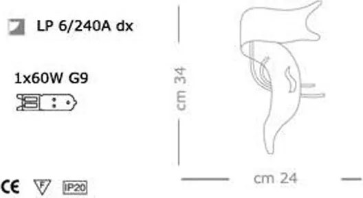 Fali Lámpa CAPRI Amber SIL LUX LP6-240A-DX