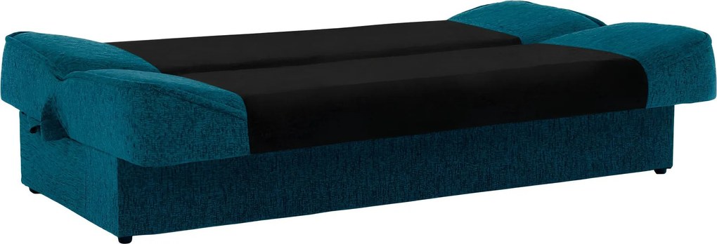 Kanapé ágyfunkcióval, türkiz/fekete, ASIA NEW