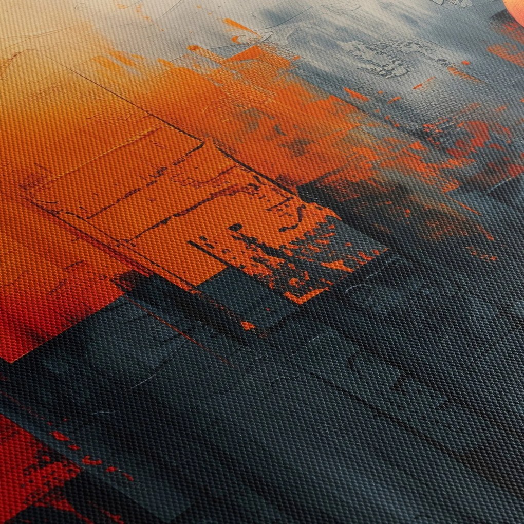 Kép - Absztrakt festmény a városról (120x50 cm)