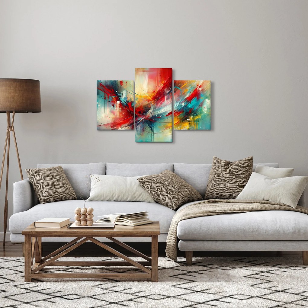 Kép – Absztrakció pirossal (90x60 cm)