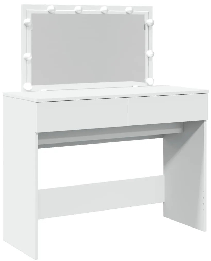fehér fésülködőasztal LED-del 100 x 40 x 130 cm