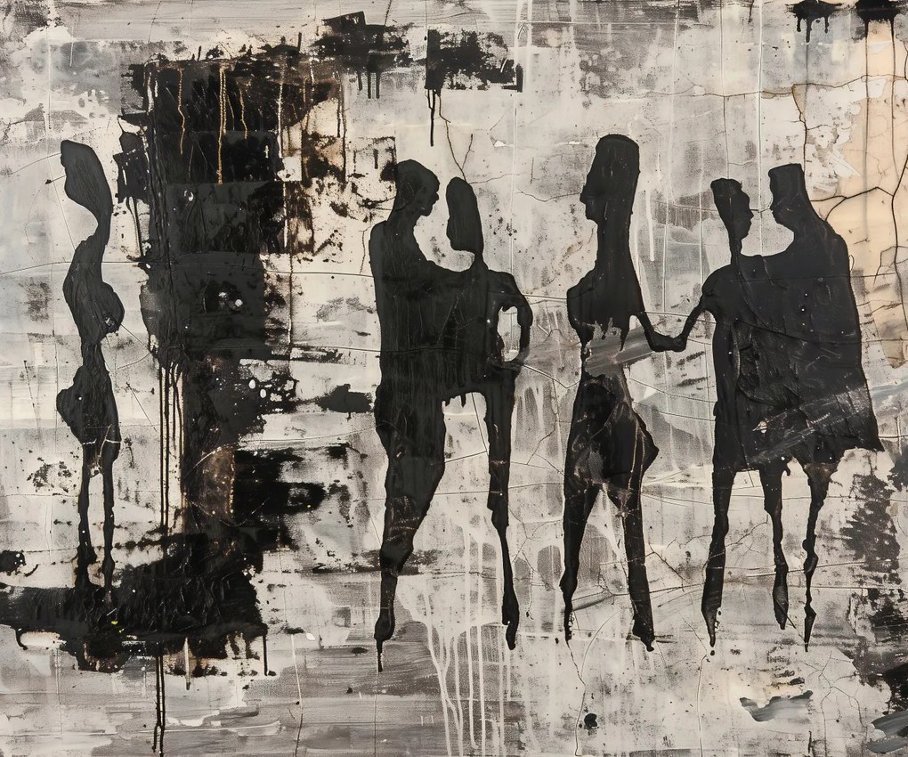 Poszter 60x50cm Szürke emberek