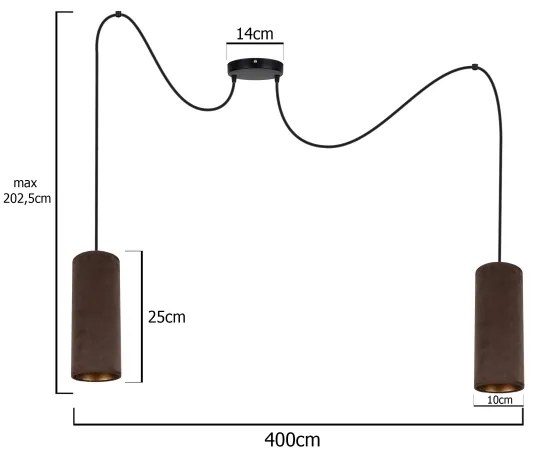 Láncos lámpa AVALO 2xE27/60W/230V barna/réz pavúk