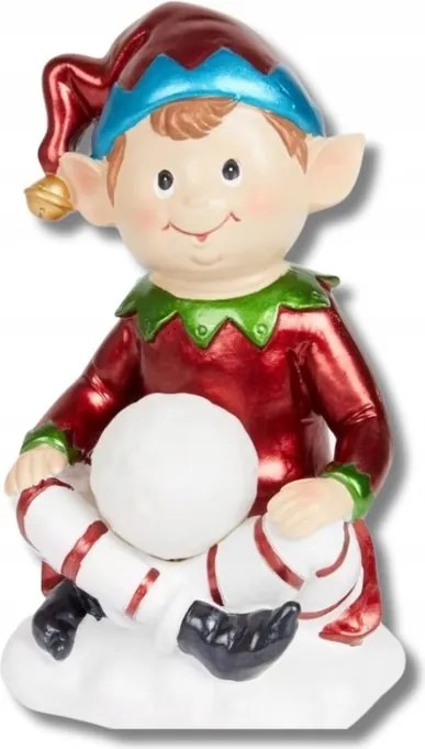 Karácsonyi dekoráció manó/elf fiú hógömb Led Ajándék