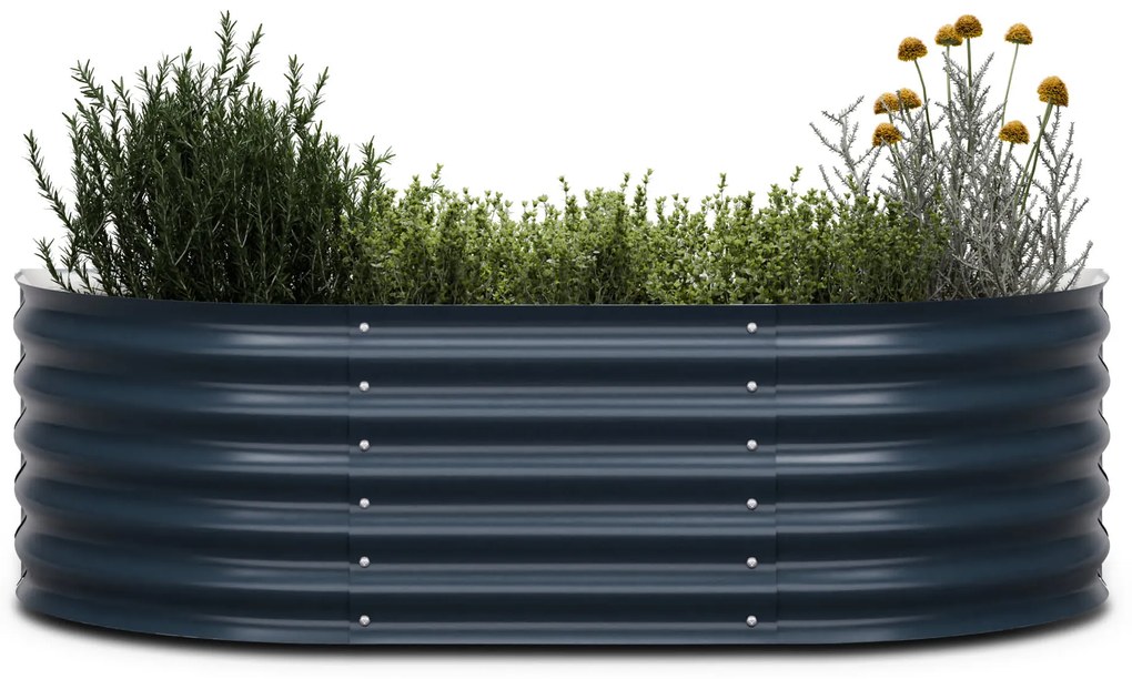 High Grow Extended, magaságyás, 150x43x60 cm, hullámos acéllemezből, egyszerű összeszerelés, rozsda- és fagyálló