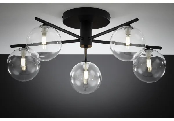 Jupiter 2046 - Felületre szerelhető csillár PRATO 5xG9/10W/230V fekete/átlátszó