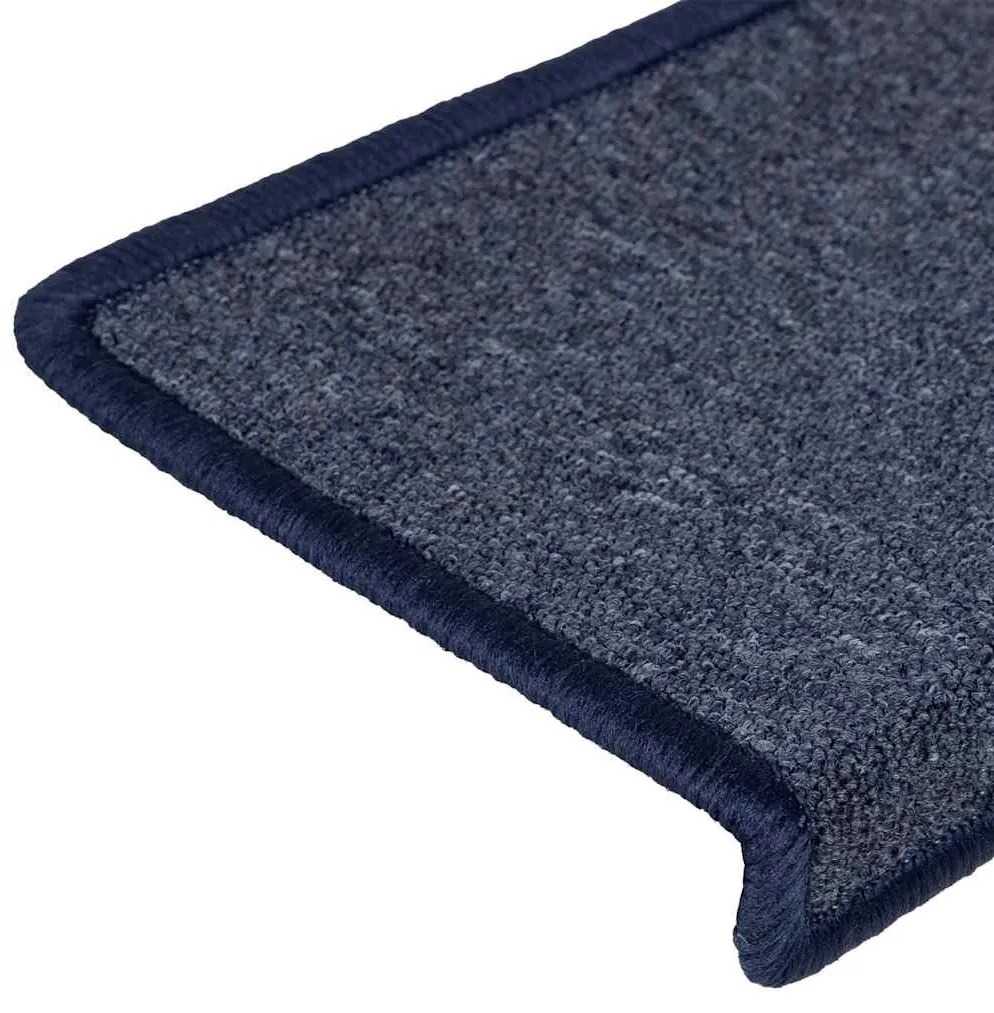 30 db sötétszürke és kék lépcsőszőnyeg, téglalap alakú széllel, 65 x 21 x 4 cm