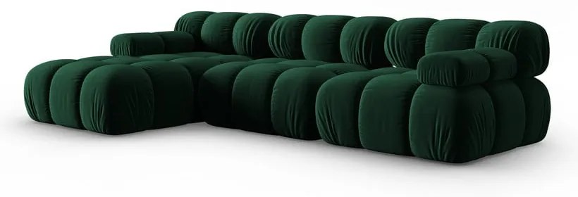 Zöld bársony kanapé 285 cm Bellis – Micadoni Home