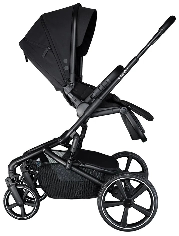 Kombinált babakocsi nagy kerekekkel 2 az 1-ben X-lander Cruiser 2.0 Cool Black