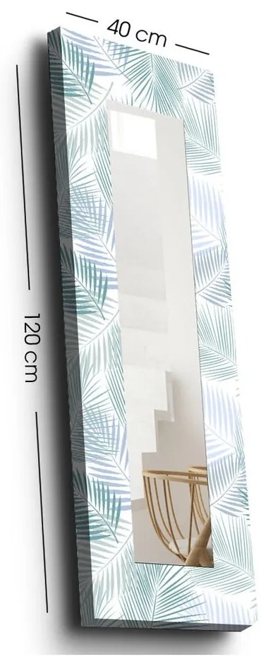 Fali tükör tömörfa kerettel 40x120 cm – Wallity