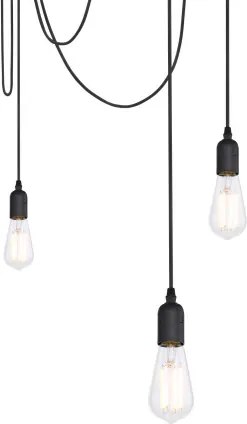 Globo A110-5 Függeszték fekete, kábelt, 5 mennyezeti tartó, 1,5m, ø: 150, exkl. 5xE27 60W 230V