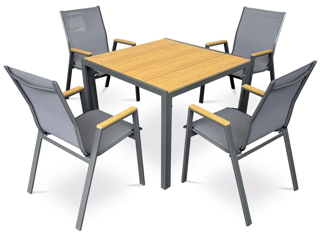 Autronic Kerti asztal, fém, polifából, barna, AZT-S1209 OAK