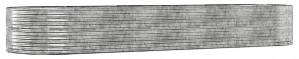 ezüstszínű horganyzott acél kerti magaságyás 447 x 140 x 68 cm