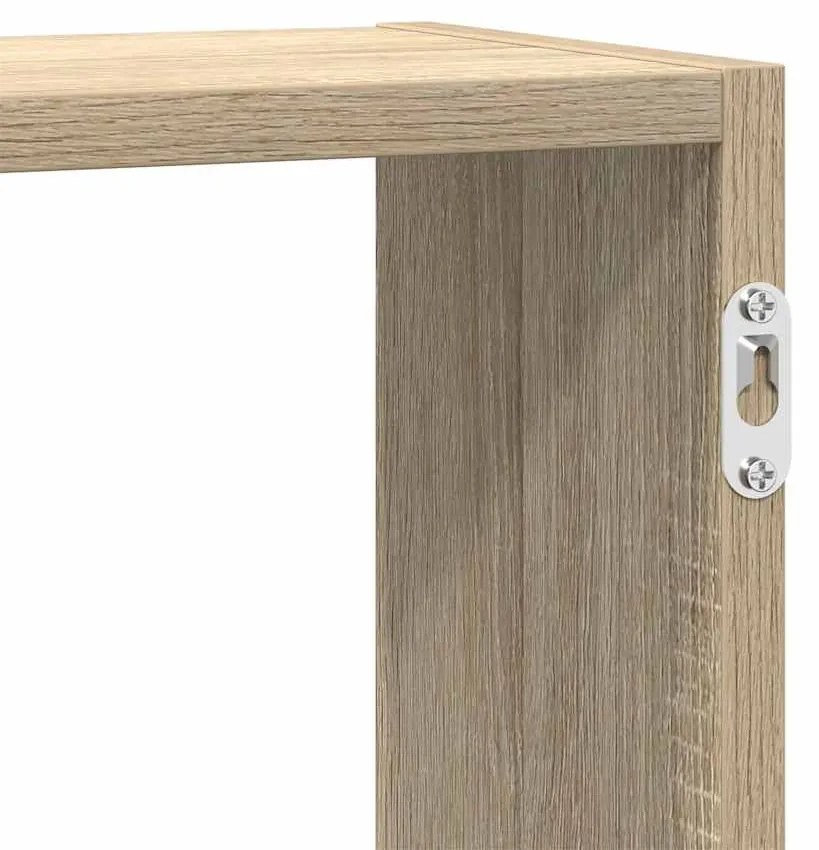 sonoma tölgyszínű szerelt fa fali kockapolc 5 rekeszes színű