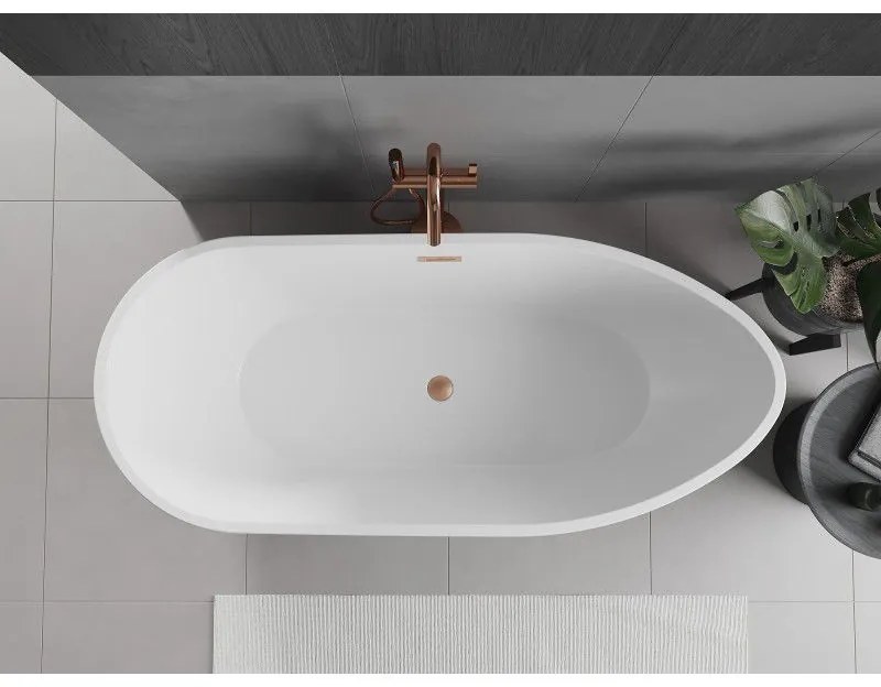 Mexen Eos, szabadon álló kád 170 x 75 cm, fehér, réz túlfolyó, 52471707500-65