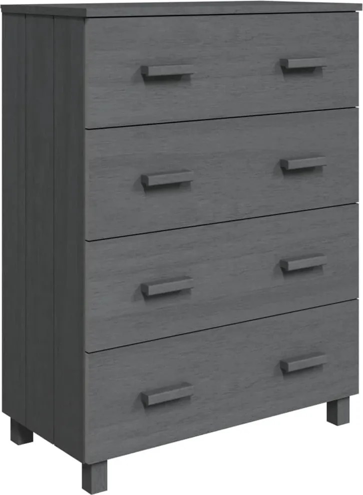 vidaXL HAMAR sötétszürke tömör fenyőfa tálalószekrény 79x40x103,5 cm