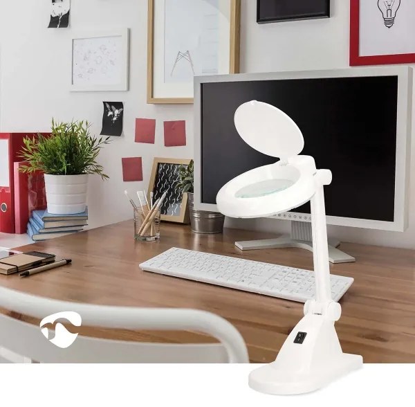 Nedis MAGLE1WT - LED nagyítós asztali lámpa LED/6W/230V fehér
