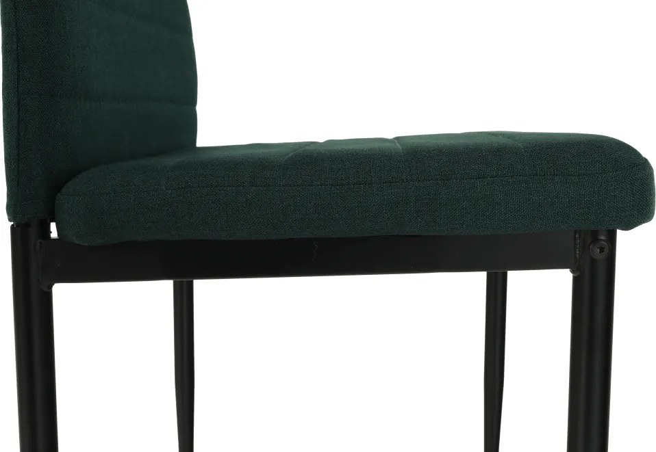 Szék, smaragd szövet/fekete fém, COLETA NOVA