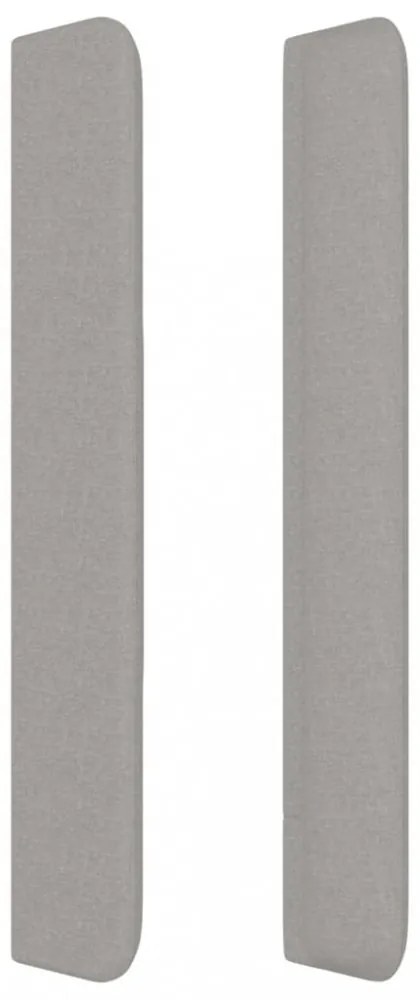 világosszürke szövet fejtámla szárnyakkal 203x16x118/128 cm