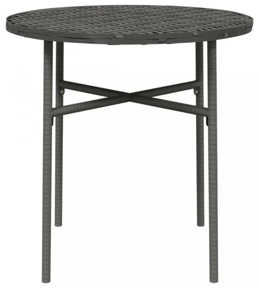 szürke polyrattan teázóasztal 45 cm