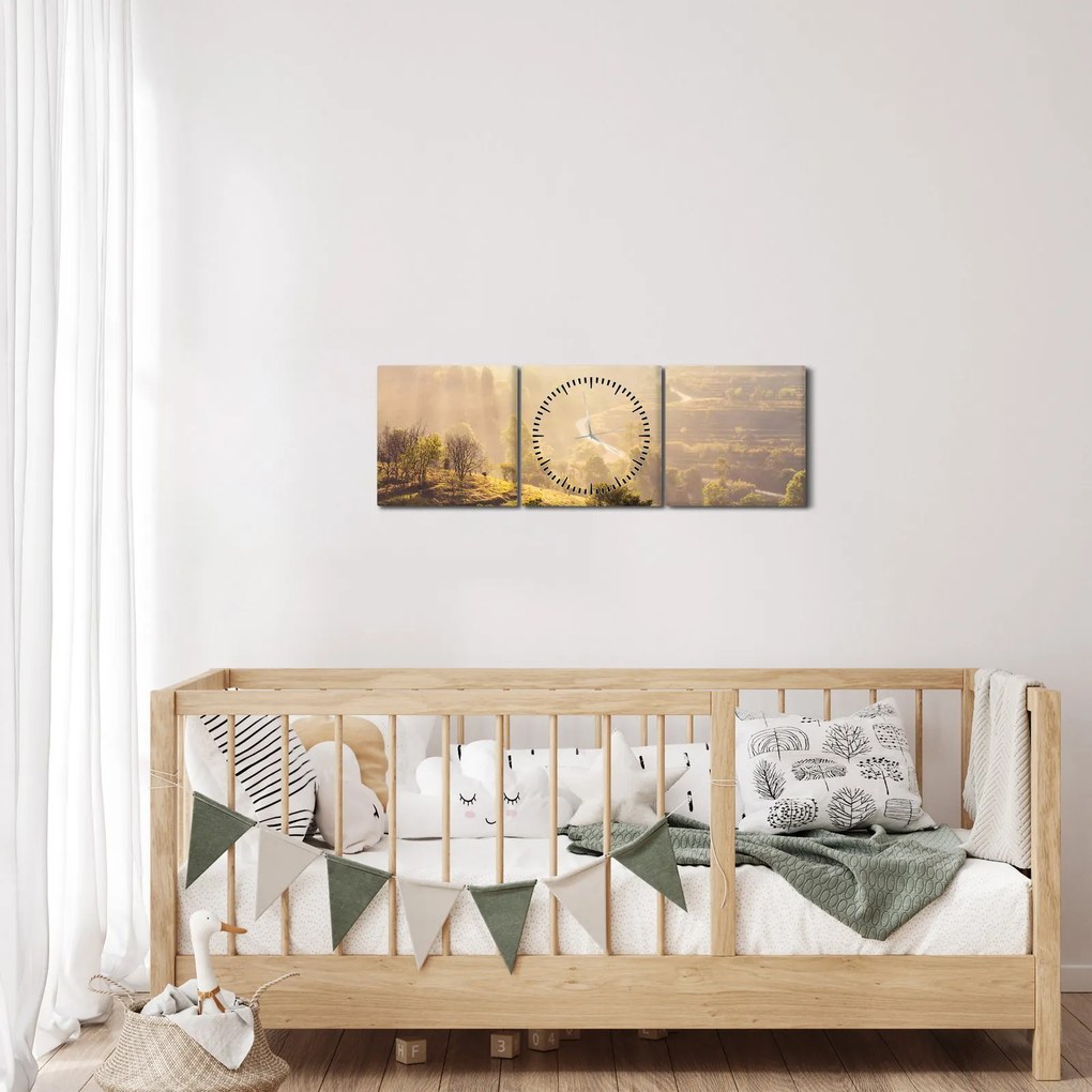 Kép - napkelte (órával) (90x30 cm)