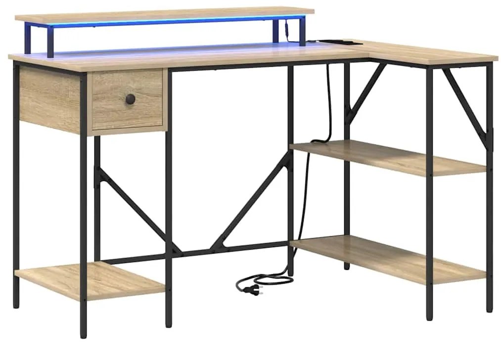 Asztal fiókkal sonoma tölgy 120 x 79 x 86.5 cm Faanyag