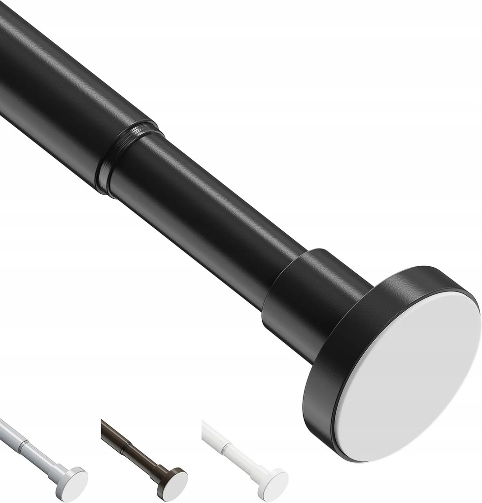 Weldun Függönykarnis Fúrás Nélkül 46-190CM Fekete Fürdőszoba