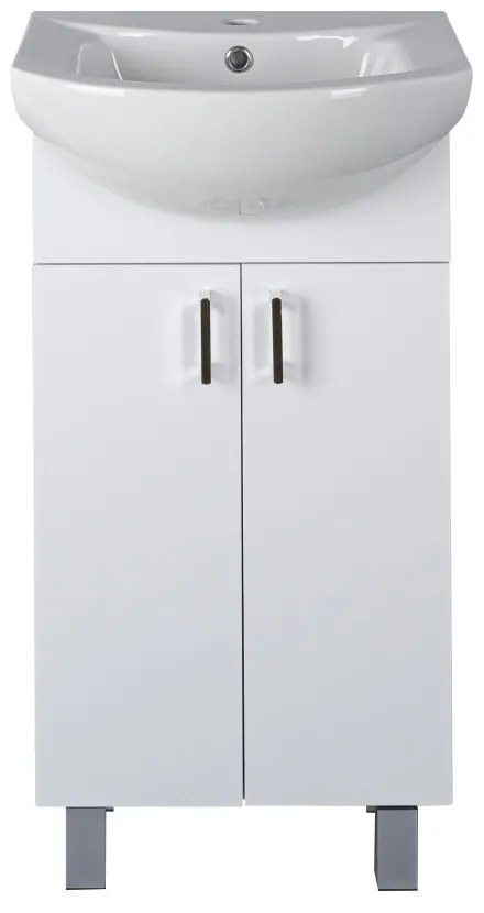 Viva STYLE Ekonomik 45 lábon álló 2 ajtós fürdőszoba bútor Sanovit ZENON 6045 mosdóval 45 x 40 cm