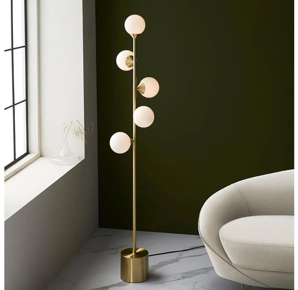 Endon 106756 - OTIS állólámpa 5xG9/3W/230V arany/fehér